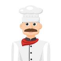 chef ou cozinheiro em vetor plano simples. ícone ou símbolo de perfil pessoal. ilustração em vetor conceito pessoas.