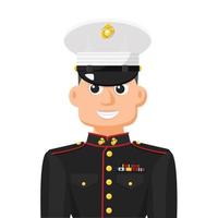 nós marinhos privados em vetor plano simples. ícone ou símbolo de perfil pessoal. ilustração vetorial de conceito de pessoas militares.