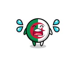 ilustração dos desenhos animados da bandeira da argélia com gesto de choro vetor