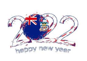 feliz ano novo de 2022 com bandeira das ilhas falkland. vetor