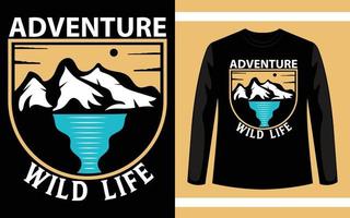 modelo de design de camiseta de vetor de vida selvagem de aventura