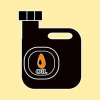 ilustração vetorial jerrycan preto cheio de óleo, gasolina, diesel bom para design de elemento ui, ppt. vetor