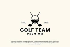 ilustração de modelo de design de logotipo de equipe de golfe plana vetor