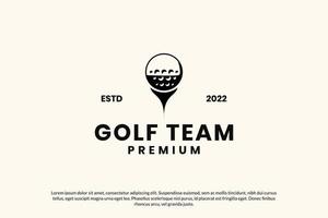 ilustração de modelo de design de logotipo de equipe de golfe plana vetor