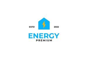 ilustração de modelo de vetor de design de logotipo de casa de energia plana