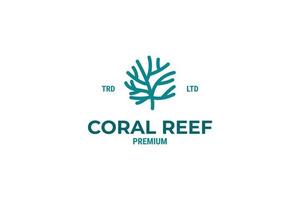 ilustração de modelo de design de logotipo de recife de coral plana vetor