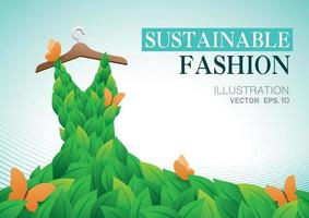 moda sustentável ou vetor de ilustração de moda eco.
