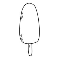 ilustração vetorial. doodle sorvete isolado no fundo branco. página para colorir para crianças. vetor