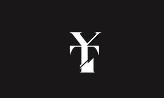 letras do alfabeto iniciais monograma logotipo yt, ty, y e t vetor