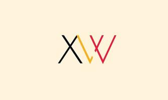 letras do alfabeto iniciais monograma logotipo xw, wx, x e w vetor