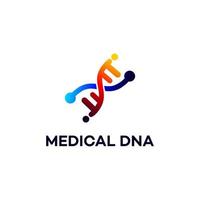 gráfico de ilustração vetorial do logotipo de DNA genético e ícone bom para ciência, pesquisa, tecnologia, ícone de biologia vetor