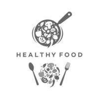 cozinhar legumes design plano logotipo de comida saudável vetor