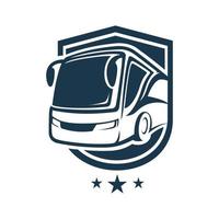 ilustração de ônibus de viagem, logotipo em fundo claro vetor