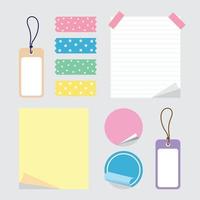 coleção de conjunto de etiquetas de papel e adesivo colorido vetor