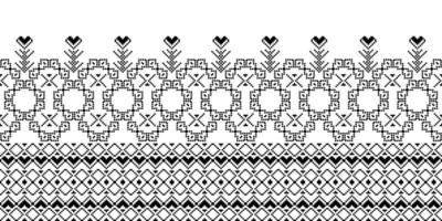 padrão de bordado inspirado sem costura, design de ornamentais de tecido de costura horizontal vetorial para roupas de moda, tecido, têxtil, fundo de decoração. vetor