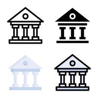 coleção de estilo de ícone de banco vetor