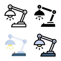 coleção de estilo de ícone de estudo de lâmpada vetor