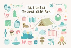 clipart de viagem pastel vetor