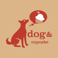 logotipo de cupcake de cachorro vetor