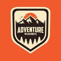 modelo de design de logotipo de conjunto de emblema de acampamento ao ar livre de aventura vetor