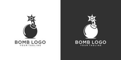 design de logotipo de vetor de bomba com design de pavio em chamas