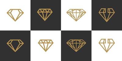 conjunto de design de vetor de logotipo de conceito de diamante criativo