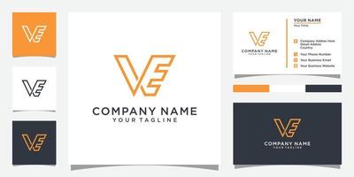 vetor de design de logotipo de carta ve ou ev.