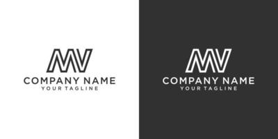 vetor de design de logotipo de letra inicial mv ou vm.