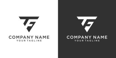 vetor de design de logotipo de letra inicial tf ou ft