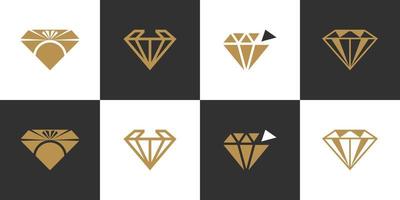 conjunto de design de vetor de logotipo de conceito de diamante criativo