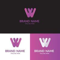 design de logotipo criativo moderno com letra w vetor