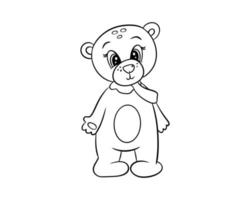 o urso é desenhado com um contorno preto. ilustração para colorir, logotipo, adesivo vetor