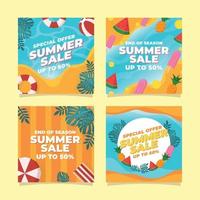 design de postagem de mídia social de venda de verão vetor