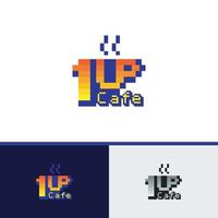 1 logotipo de pixel de café vetor