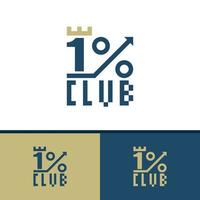 1 por cento do logotipo do clube rei vetor