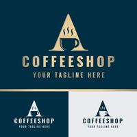 letra um logotipo de café vetor