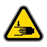 perigo de esmagamento, atenção ao sinal de suas mãos vetor