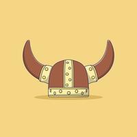 ilustração de ícone de vetor de capacete viking. vetor medieval. estilo de desenho plano adequado para página de destino da web, banner, panfleto, adesivo, papel de parede, plano de fundo