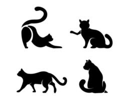 modelo de design de logotipo de gato preto vetor