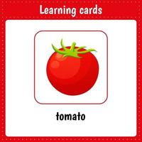 cartões de aprendizagem para crianças. vegetal. tomate. vetor