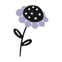 flor de girassol em estilo doodle. ilustração em vetor isolado floral.