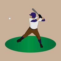 design de ilustração de beisebol de homem bonito vetor
