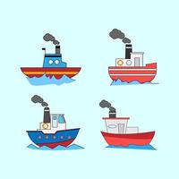 design de ilustração de barco fofo vetor