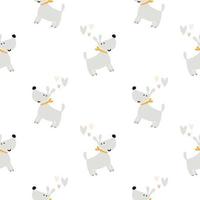 padrão de cães. impressão sem costura bonito. fundo para impressão em tecido, papel digital. design universal para decorar álbuns de fotos infantis, festas temáticas. ilustração vetorial, desenhada à mão vetor