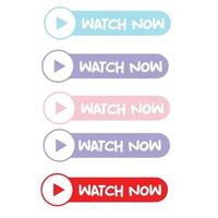 assista agora design de vetor de botão de reprodução de vídeo