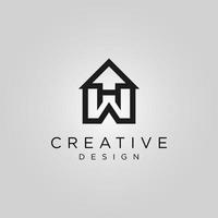 modelo de vetor gratuito de logotipo da casa wh