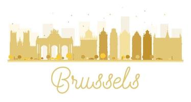 silhueta dourada do horizonte da cidade de bruxelas. vetor