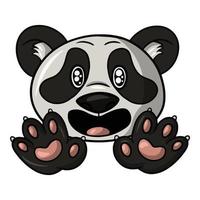 panda bonitinho admira, pandas fofos fofos em estilo cartoon, ilustração vetorial isolada no fundo branco vetor