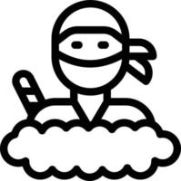 ilustração vetorial ninja em um background.premium qualidade symbols.vector ícones para conceito e design gráfico. vetor