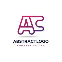 ac design de logotipo de carta conjunta para empresa de tecnologia vetor